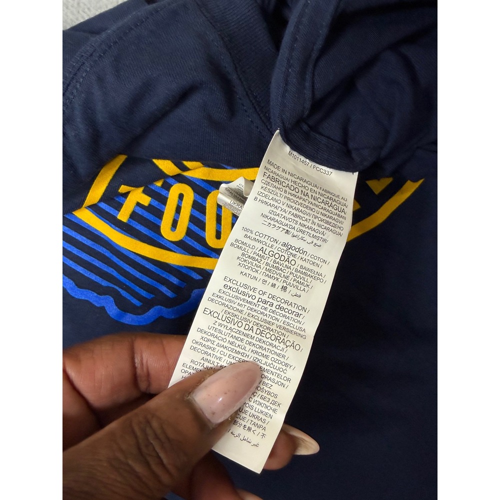Captivating West Virginia Mountaineers Football T-Shirt Navy Blue Mens Large - Picture 7 of 7